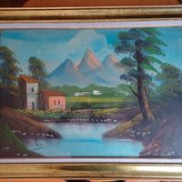 quadro, dipinto vintage paesaggio di Kim