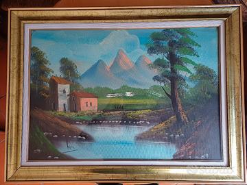 quadro, dipinto vintage paesaggio di Kim