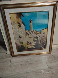 quadro olio su tela Greccio Pino Palomilli 