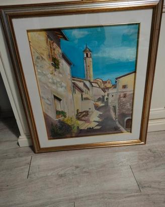 quadro olio su tela Greccio Pino Palomilli 