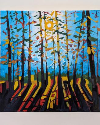 Dipinto astratto acrilico natura danza della luce