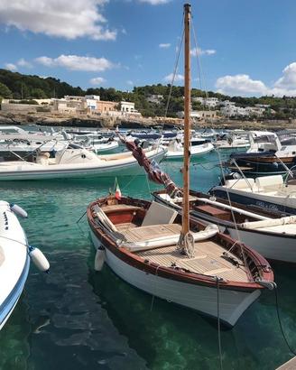 Gozzo Salentino in legno a motore e vela latina