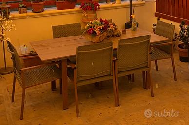 Set tavolo terrazzo/giradino con 6 sedie