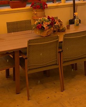 Set tavolo terrazzo/giradino con 6 sedie