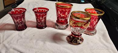 bicchieri vetro murano con profili oro