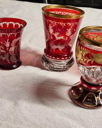 bicchieri vetro murano con profili oro