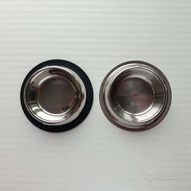 Set di 2 ciotole per gatti/cani, in acciaio inox
