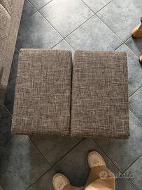 Coppia di pouf poggiapiedi rettangolar