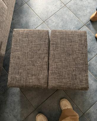 Coppia di pouf poggiapiedi rettangolar