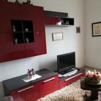 Soggiorno Moderno Design Rosso Lucido/Wengé