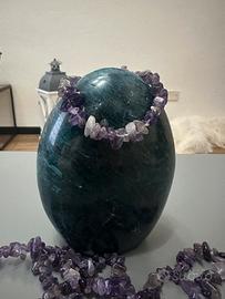 Braccialetto chips Ametista elastico