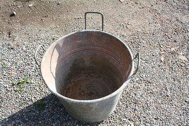 mastello antico in lamiera zincata 50 cm vintage