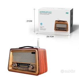 Radio Vintage Bluetooth Legno FM AM SW Nuova