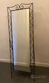 Specchio da Terra con Cornice in Ferro Battuto