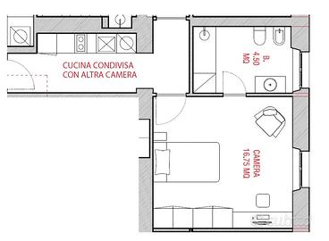 Camera singola con bagno indipendente Mai abitato