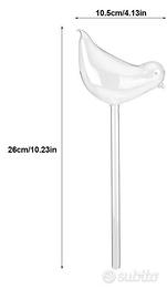 6 x autoirriganti a forma di uccello in vetro