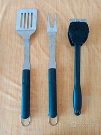 Set 3 utensili BBQ - Spatola, forchetta, spazzola
