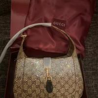 Borsa strass gucci elegante sera logo marrone