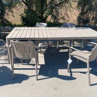 Nardi tavolo tevere + 6 poltrone tiberina cm 147