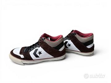 Converse Rune Pro Mid sneakers marroni e bianche