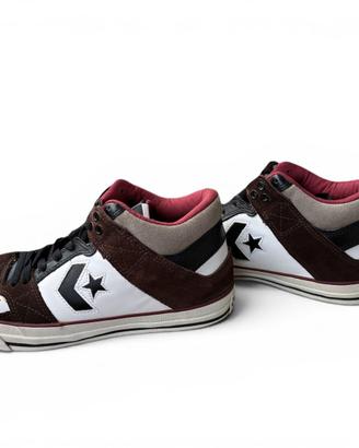 Converse Rune Pro Mid sneakers marroni e bianche