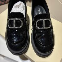 Mocassini bimba Twinset nero lucido