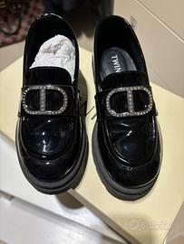 Mocassini bimba Twinset nero lucido