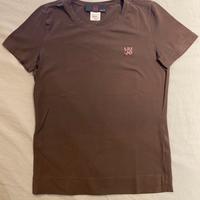 Maglietta Liu•Jo marrone con logo in brillantini