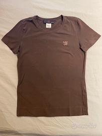 Maglietta Liu•Jo marrone con logo in brillantini