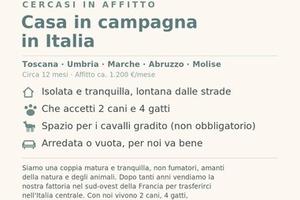 Casa in campagna per 1 anno