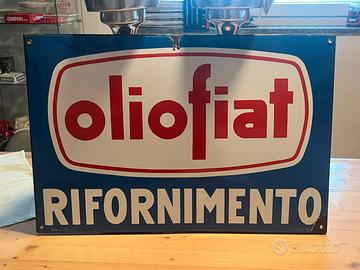 Insegna tabella smaltata Olio Fiat
