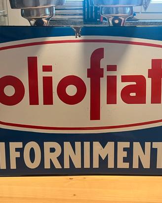 Insegna tabella smaltata Olio Fiat