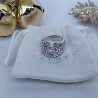 Aurora anello open con Swarovski glicine