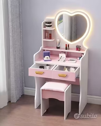 Postazione trucco con led specchiera scrivania
