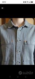 NUOVA Giacca di Jeans Denim Grigia Taglia L