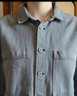 NUOVA Giacca di Jeans Denim Grigia Taglia L