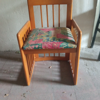 Sedia legno chiaro noce pino imbottita cucina