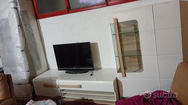 Mobile soggiorno completo moderno bianco legno