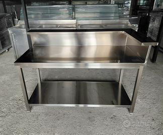 Tavolo Acciaio Inox + Mensola + Ripiano