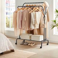 Stand Appendiabiti Doppio Attaccapanni con Ruote