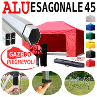 Gazebo 6x3 rosso alluminio pieghevole impermeabile