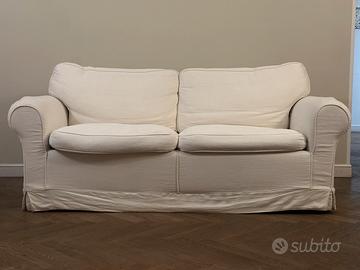 Divano bianco in lino 2-3 posti con copridivano