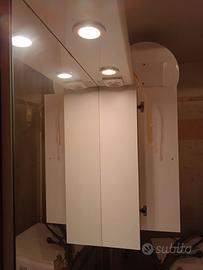 Mobile Bagno con Lavabo, Specchiera e Luci