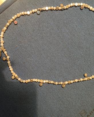 collana lunga con luna e stella in acciaio