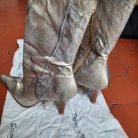 Steve morris stivaletti pelle bianca e tessuto 35