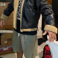 Giacca montone shearling vera pelle uomo