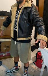 Giacca montone shearling vera pelle uomo