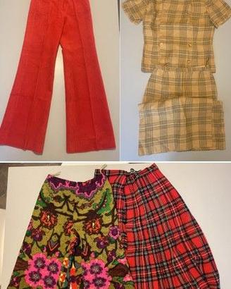 Lotto 4 capi vintage ’60/’70 Gabor velluto Tartan