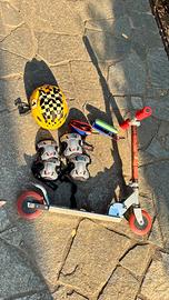 Kit monopattino, protezioni, casco occhiali Chicco