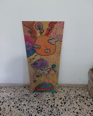 quadro dipinto a mano acquarello su legno 